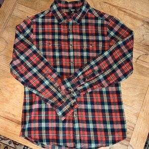 Teton Gravity Research, Men’s Button Up, Red Plaid, Flannel Shirt. Medium